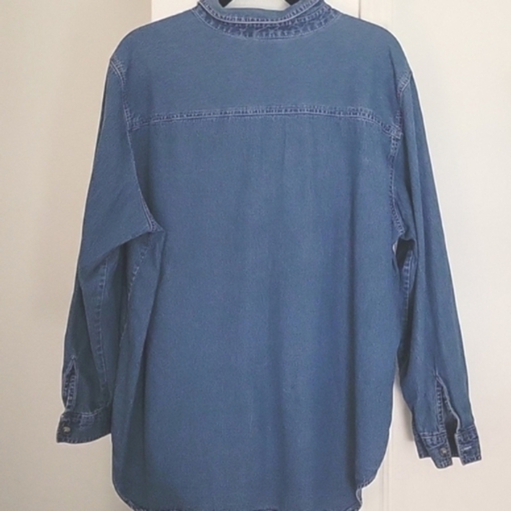 Fall Autumn Embroidered 18W 20W Chambray Denim Button-up Pumpkins Bears 90s Y2K - Picture 7 of 7